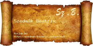 Szedmák Beatrix névjegykártya